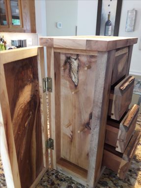 Custom Made Rustic Four Drawer Jewelry Box With Spalted Cherry And Maple Trim