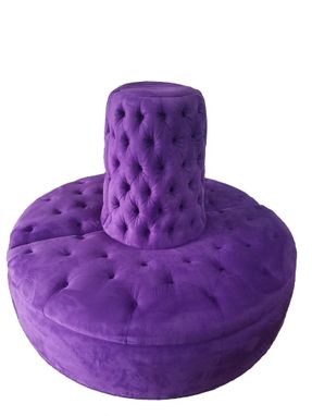Custom Made Fully Tufted Circle Banquette Sofa