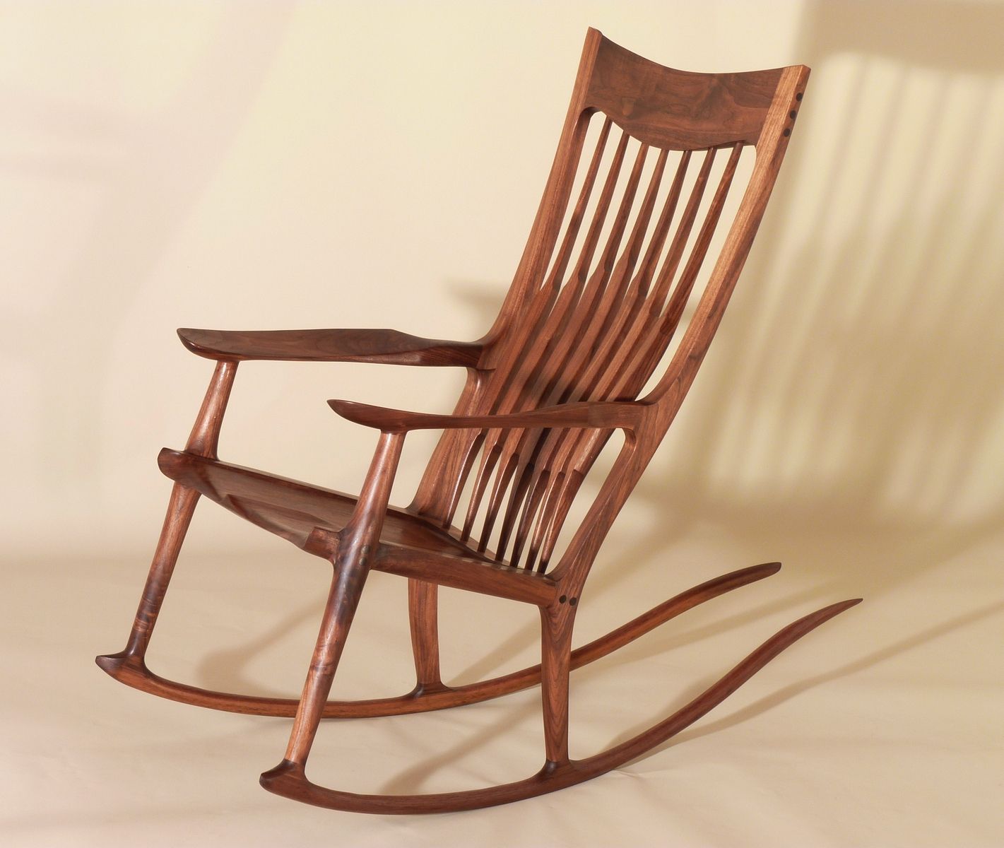 Hand Crafted Sam Maloof Style Rocking Chairs by J. Blok