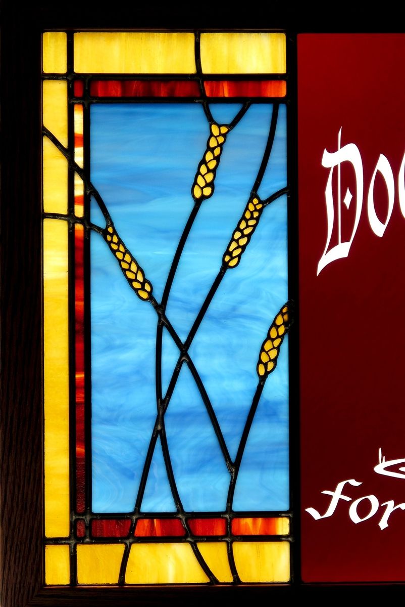 Custom Stained Glass Sign For Home Bar by Painted Light Stained Glass