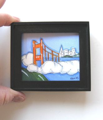 Custom Made Golden Gate Bridge Original Acrylic And Pen And Ink San Francisco Landscape