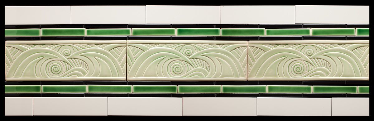 Hand Crafted Art Deco/Art Novuveau Tile Border by Lynne