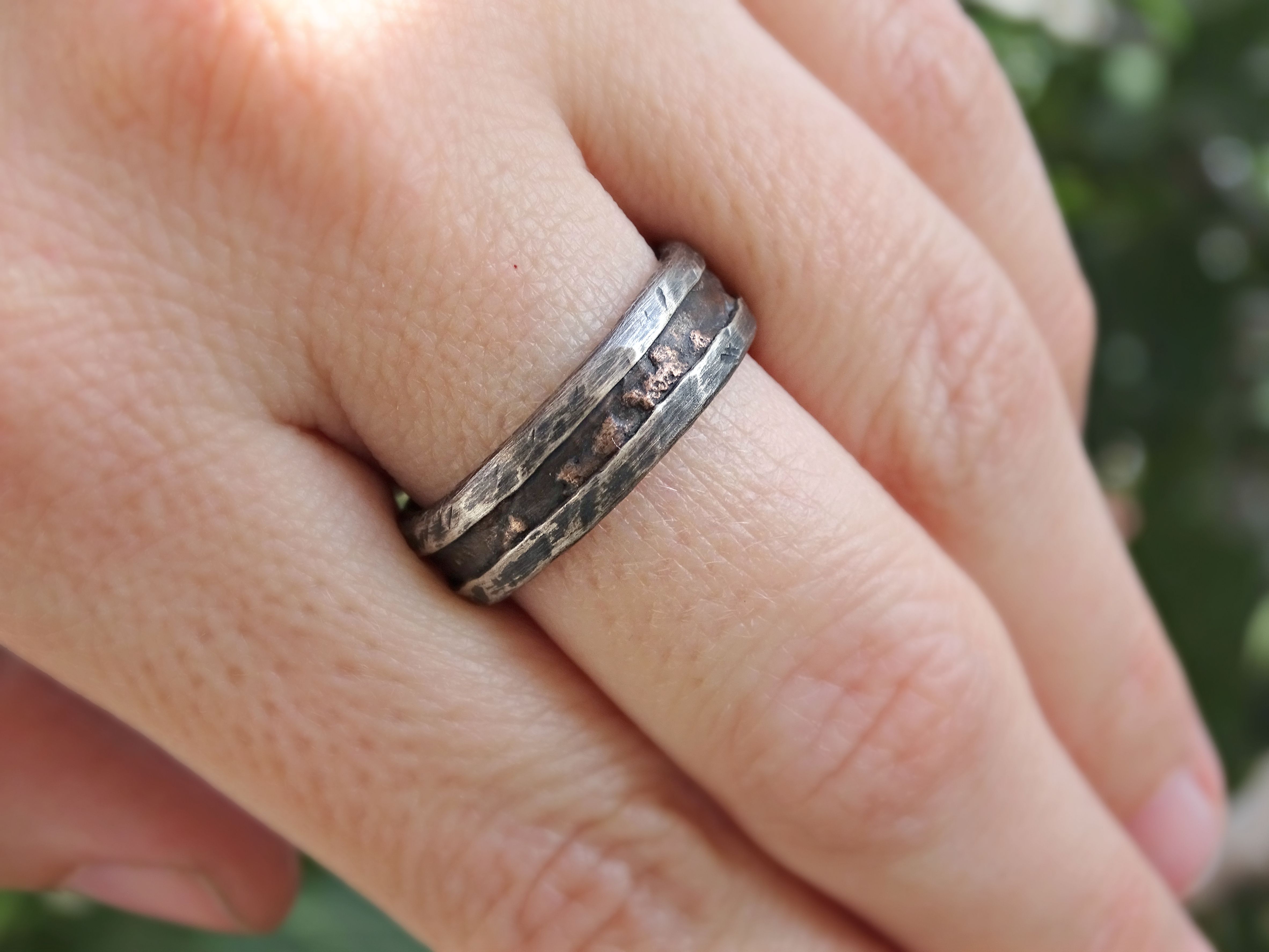 Buy a Hand Made Cool Mens Ring, Alternative Wedding Band Rugged, Mens