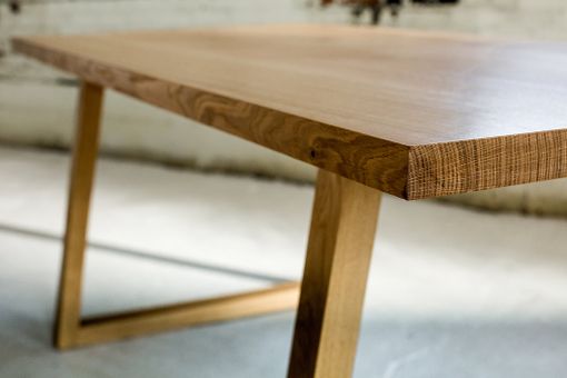 Custom Made Mid Century Modern Dining Table - White Oak, Walnut, Cherry, Maple Or Spalted Maple