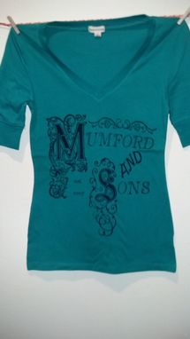 Custom Made Mumford And Sons Inspired Screen Printed Small Or Medium Forest Green Shirt, Ready To Ship