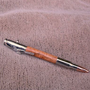 Custom Made Bolt Action Bullet Wood Pen In Cherry Burl B001
