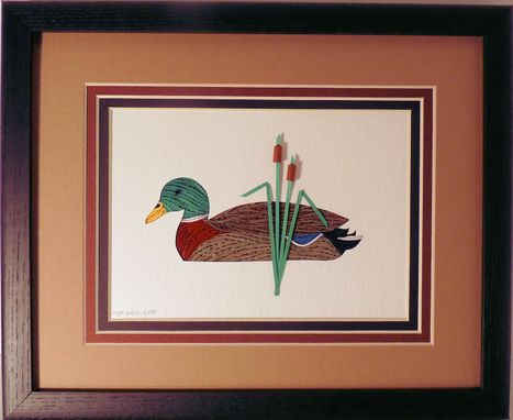 Custom Made Ducks - Wood Duck Quilled And Framed Wall Art New Hampshire Ducks