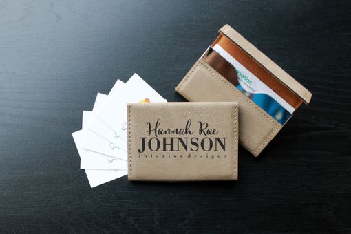 Custom Made Custom Business Card Holder --Bch-Lb-Hannah Rae Johnson