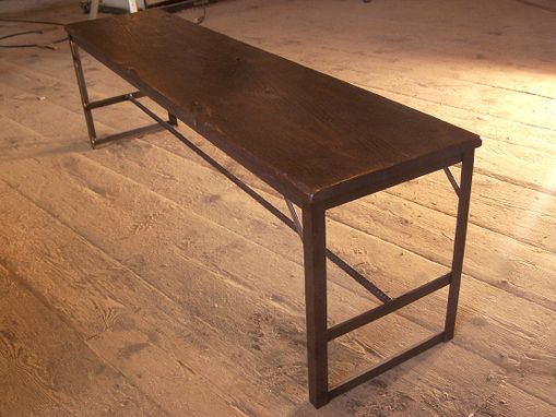 Custom Made Industrial Chic Bench From Reclaimed Wood And Metal
