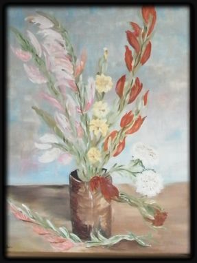 Custom Made Gladiolus And Earthenware Jug