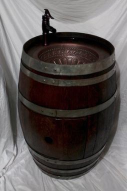 Custom Made Wine Barrel Copper Sink Vanity