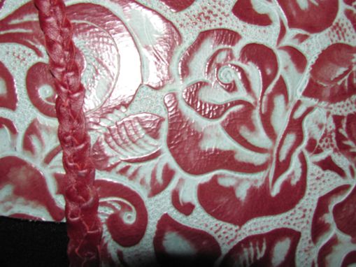 Custom Made Western Style "Tooled" Leather Roses Dog Coat