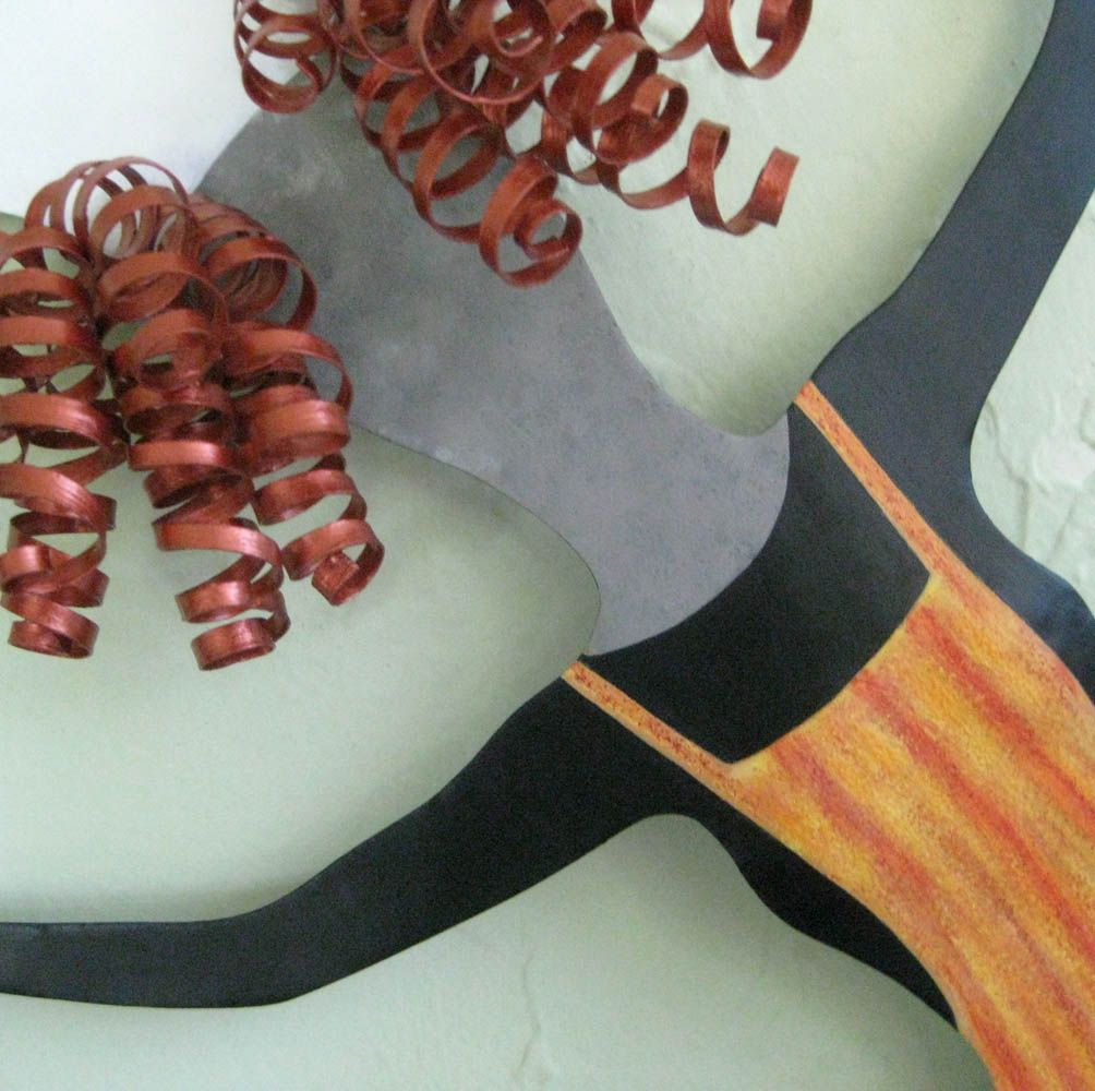 Custom Lady Chef Recycled Metal Kitchen Wall Art Sculpture Hand Painted