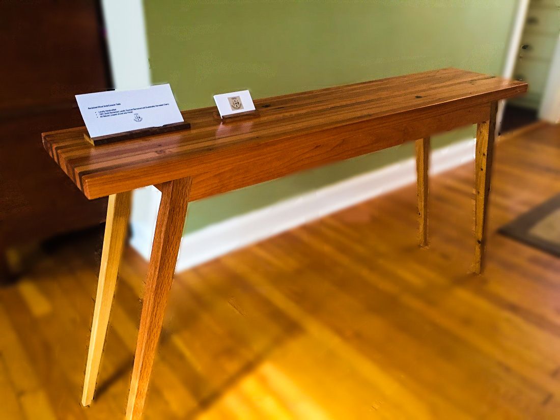 Buy Hand Made Mid Century Modern Reclaimed Oak And Cherry Sofa Table