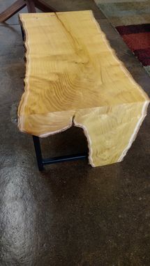Custom Made Mulberry Waterfall Edge Coffee Table With Steel Legs