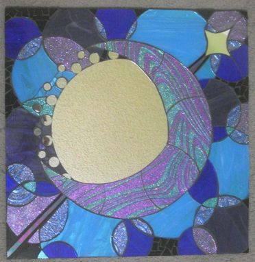 Custom Made Mosaic Mirror Moon Handmade Glitter Glass