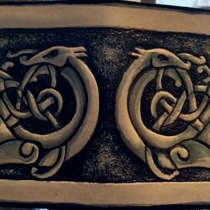 Buy Custom Howling Wolf Wallet Night Scene, made to order from Saxon Leather  art