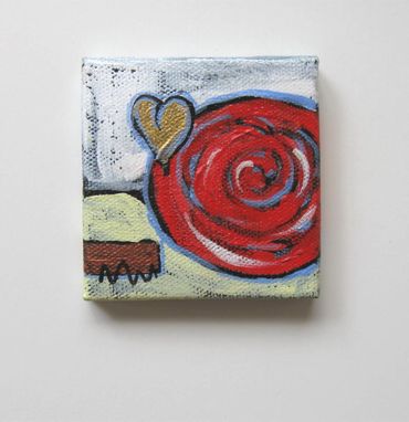 Custom Made Abstract Valentine's Day Heart Painting, Original Acrylic On A Mini Canvas
