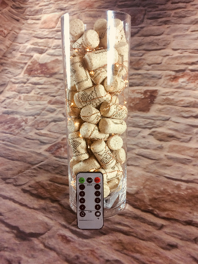 Buy Hand Made Lighted Glass Vase Fairy Lights Wine Corks Made To