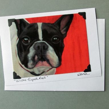 Custom Made French Bulldog Card - Black And White Frenchie Card - Dog Card - Dog Art - Frenchie Art
