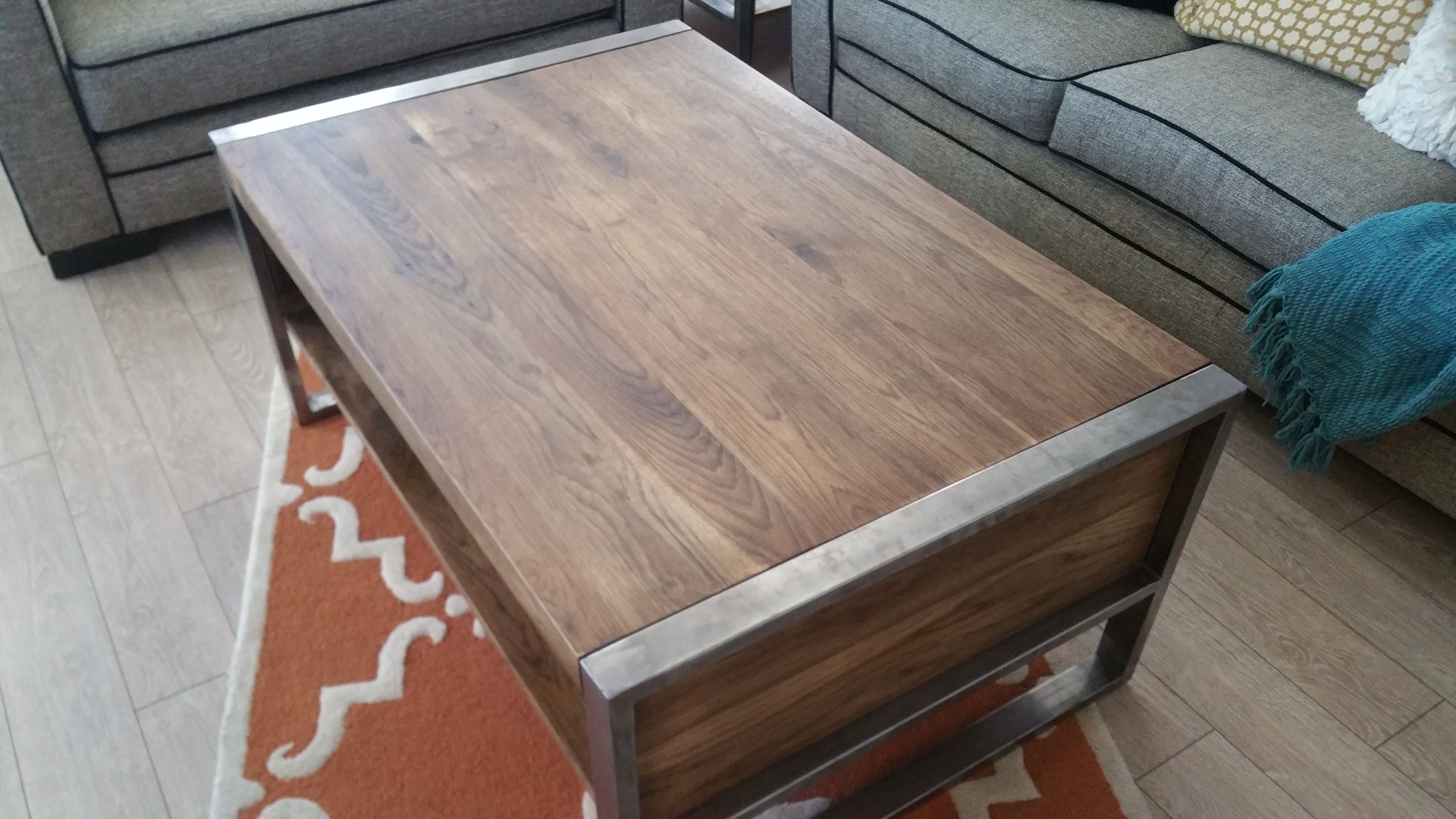 Buy A Handmade Pickled Pecan Steel Coffee Table Made To Order