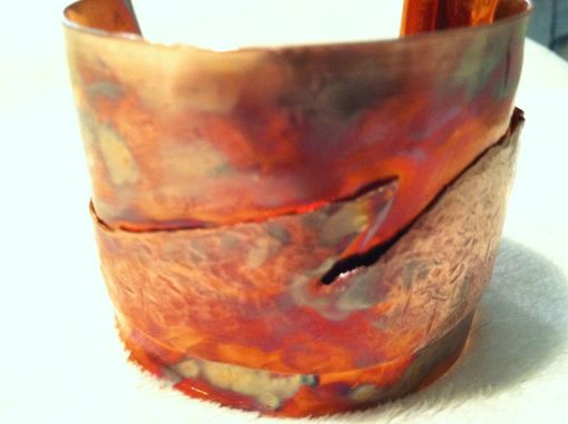 Custom Made Hand Forged And Hammered Copper Cuff