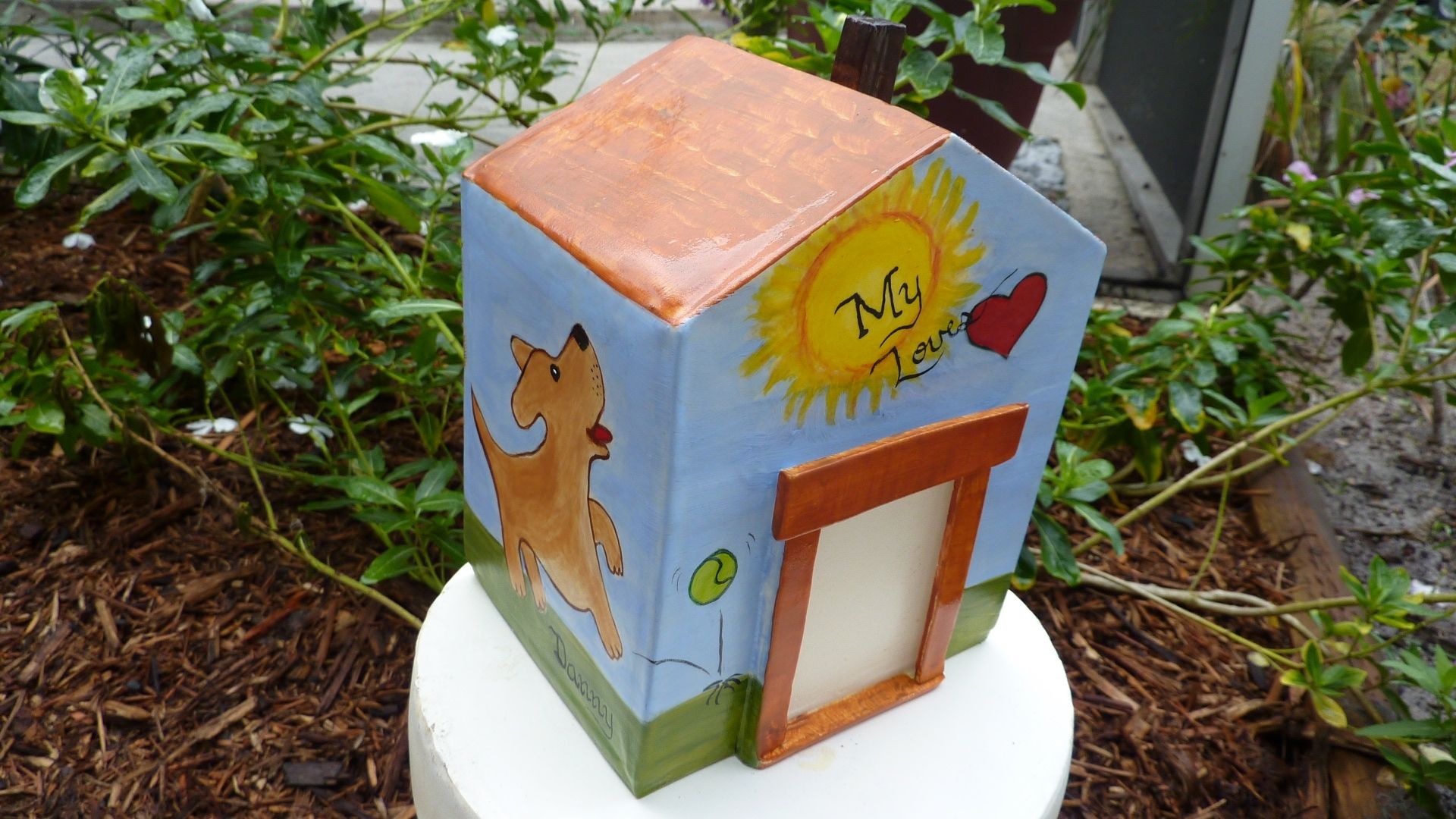 Hand Made Custom Dog House Urn by Odyssey Arts