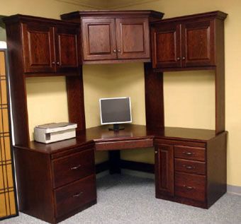 Custom Made Corner Desk With Hutch