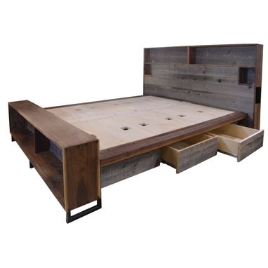 Custom Made Platform Bed With Wired Storage Headboard | Configuration 4 |