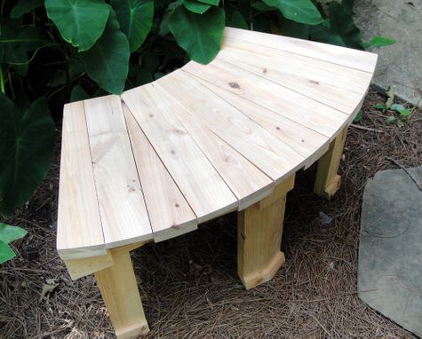 Custom Made 36 Inch And 46 Inch Stained Or Natural Solid Cypress Fan Bench For Year Round Indoor Or Outdoor Use