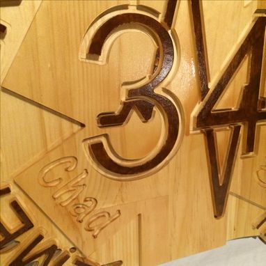 Custom Made Ems Personalized Art Plaque With Engraved Name Wood Carving Sign