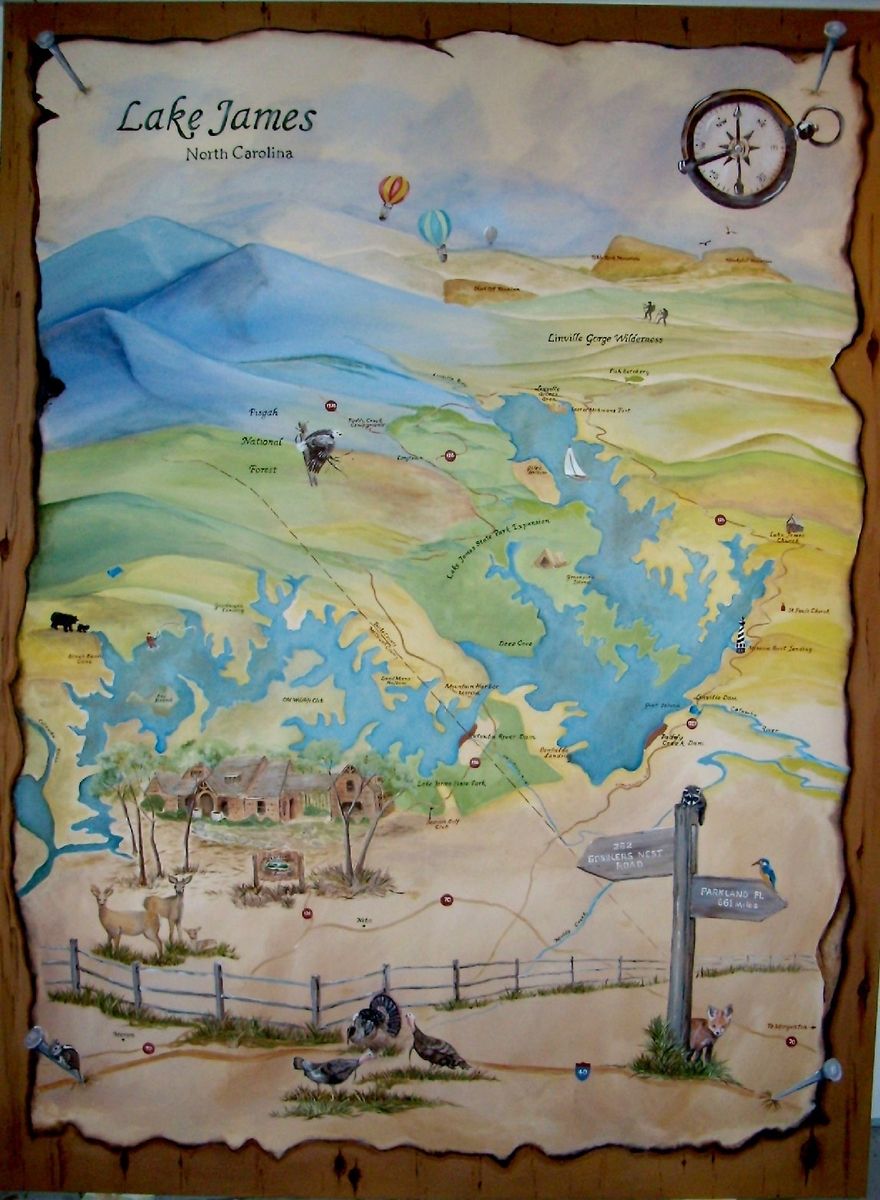 Handmade Custom Canvas Of Lake James by Ckpaints