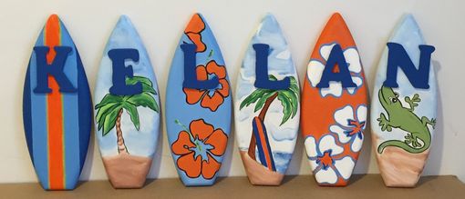 Custom Made 1ft Surf Surfboard Nursery Wooden Wall Letter Names