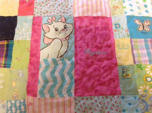 Custom Made Custom Embroidered Patchwork Baby Clothing Quilt
