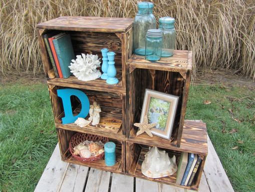 Custom Made Small Wood Crate Stackable Made From Reclaimed Wood Pallets - Photography Prop Or Home Decor