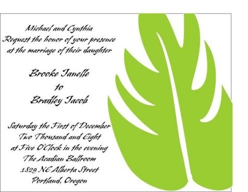 Custom Made Palm Leaf Graphic Wedding Invitation Set