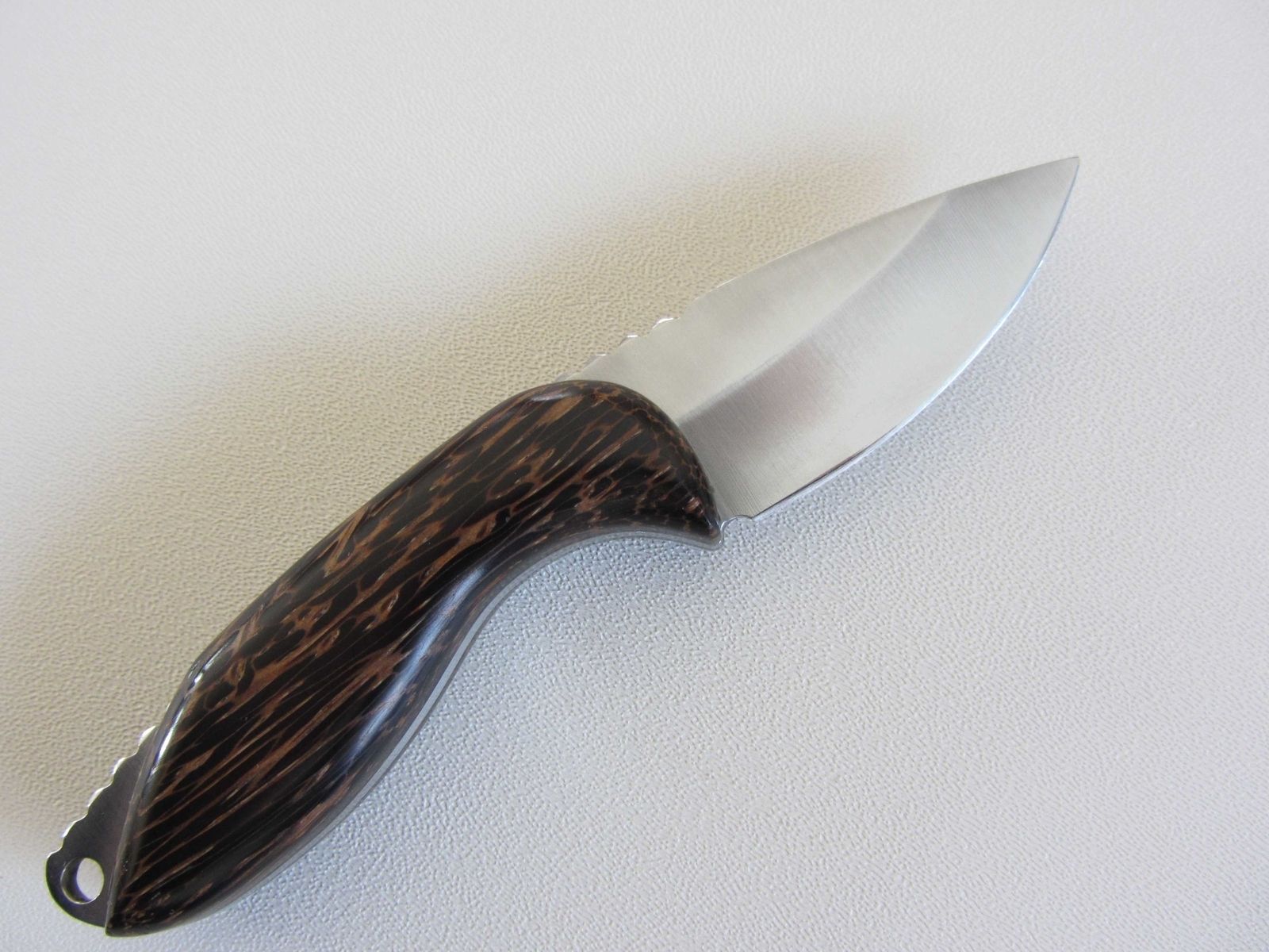 Custom Skinner Knife - Black Palm Wood Handle - Stainless Steel Blade ...