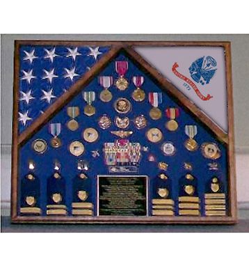 Custom Made Army 2 Flag Shadow Case, 2 Flag Army Flag Display Case