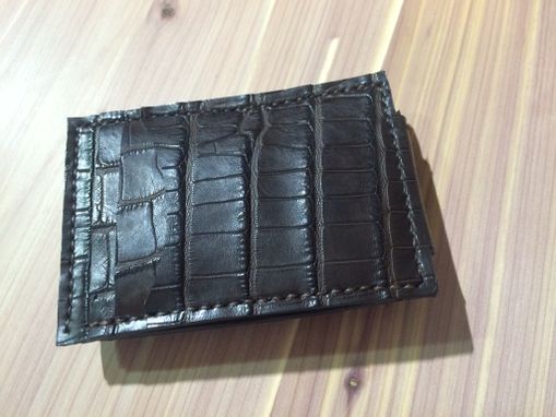 Custom Made American Alligator Card Wallet With Magnetic Money Clip