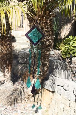 Custom Made Glass Windchime With Dragonflies