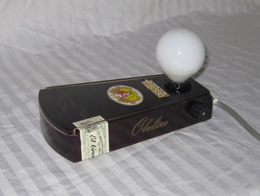 Custom Made Cigar Box Desk Lamp: Obelisco