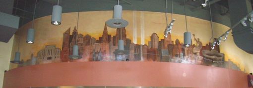 Custom Made Restaurant Cityscape Mural