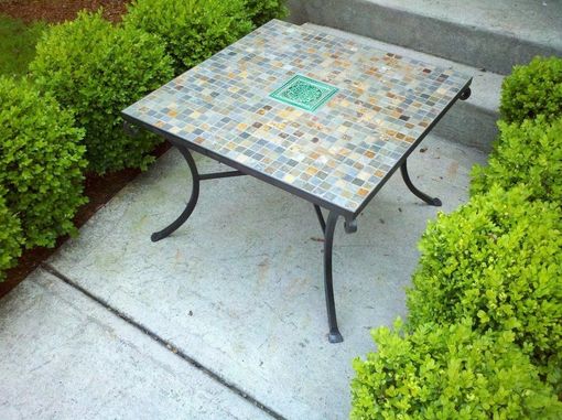 Custom Made Slate, Wrought Iron Table