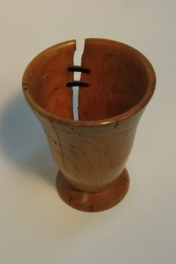 Custom Made Apple Wood Stitched Vase