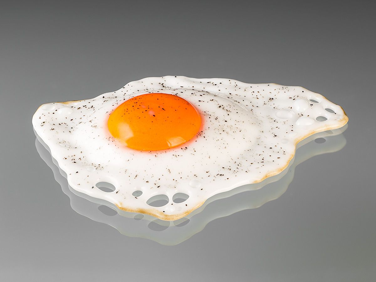 Buy Hand Crafted Glass Sunny-Side-Up Fried Egg, made to order from  Elizabeth Johnson Art Glass, LLC