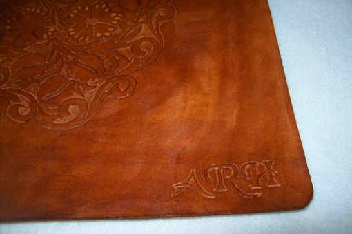Custom Made Custom Leather Portfolio With Scrolling Sheridan
