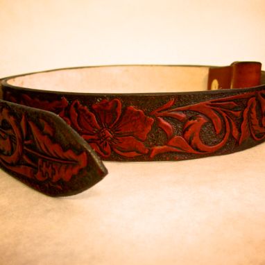 Custom Made Hand Tooled Leather Belt