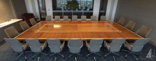 Custom Made Sapele And Maple Conference Table