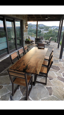 Custom Made Spalted Pecan Dining/Patio Set With Chairs