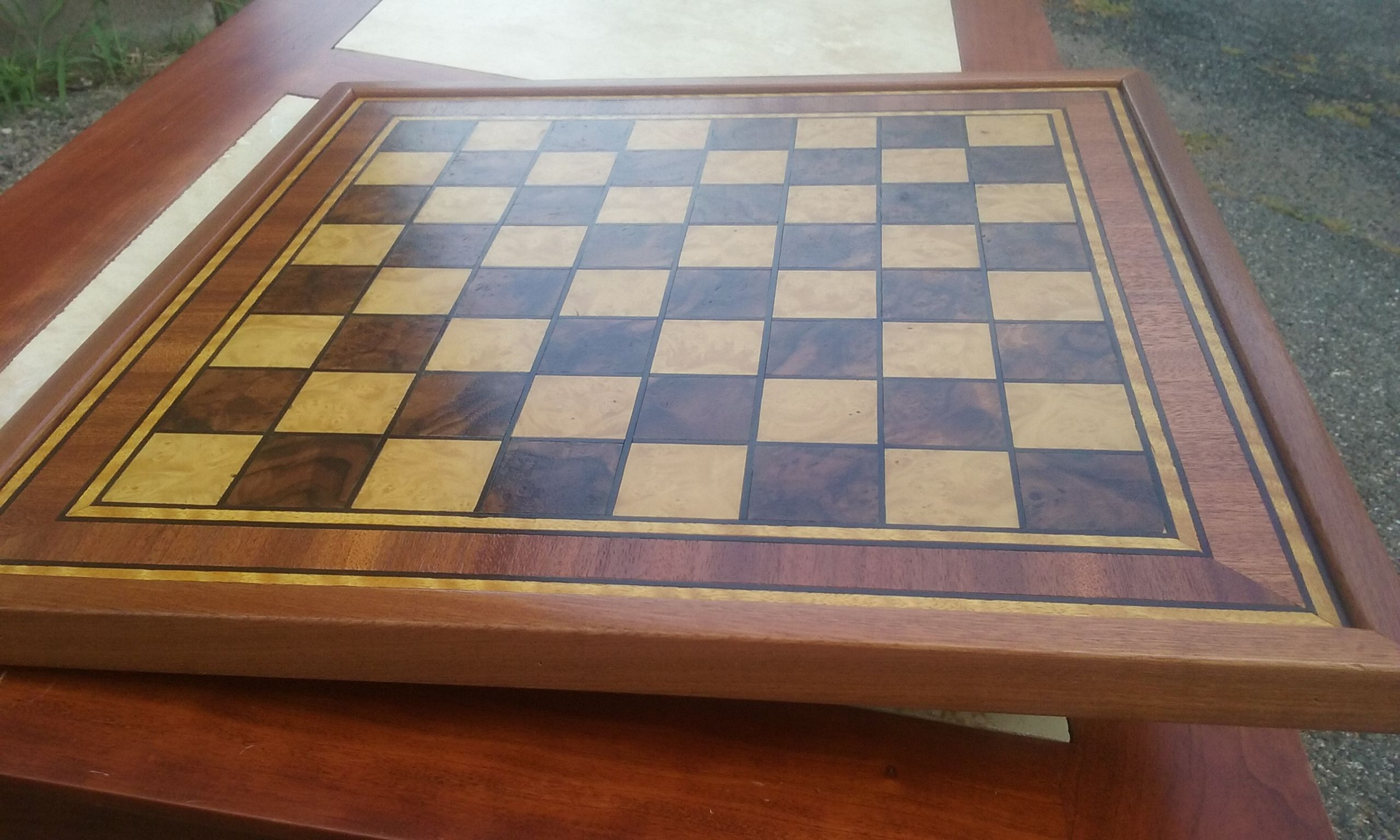 Buy Custom Burlwood Veneer Chessboard, made to order from D'Angelo ...